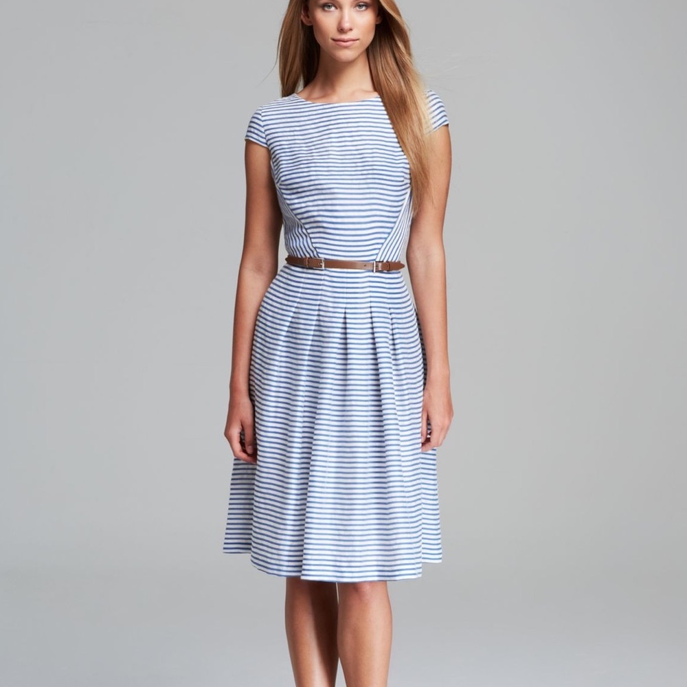 Blue and White Striped Anne Klein Dress